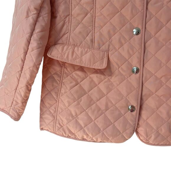 Chico's Pink Quilted Lightweight Mid Length Jacket Snap Front Size 1 US 8/10 - Picture 4 of 9